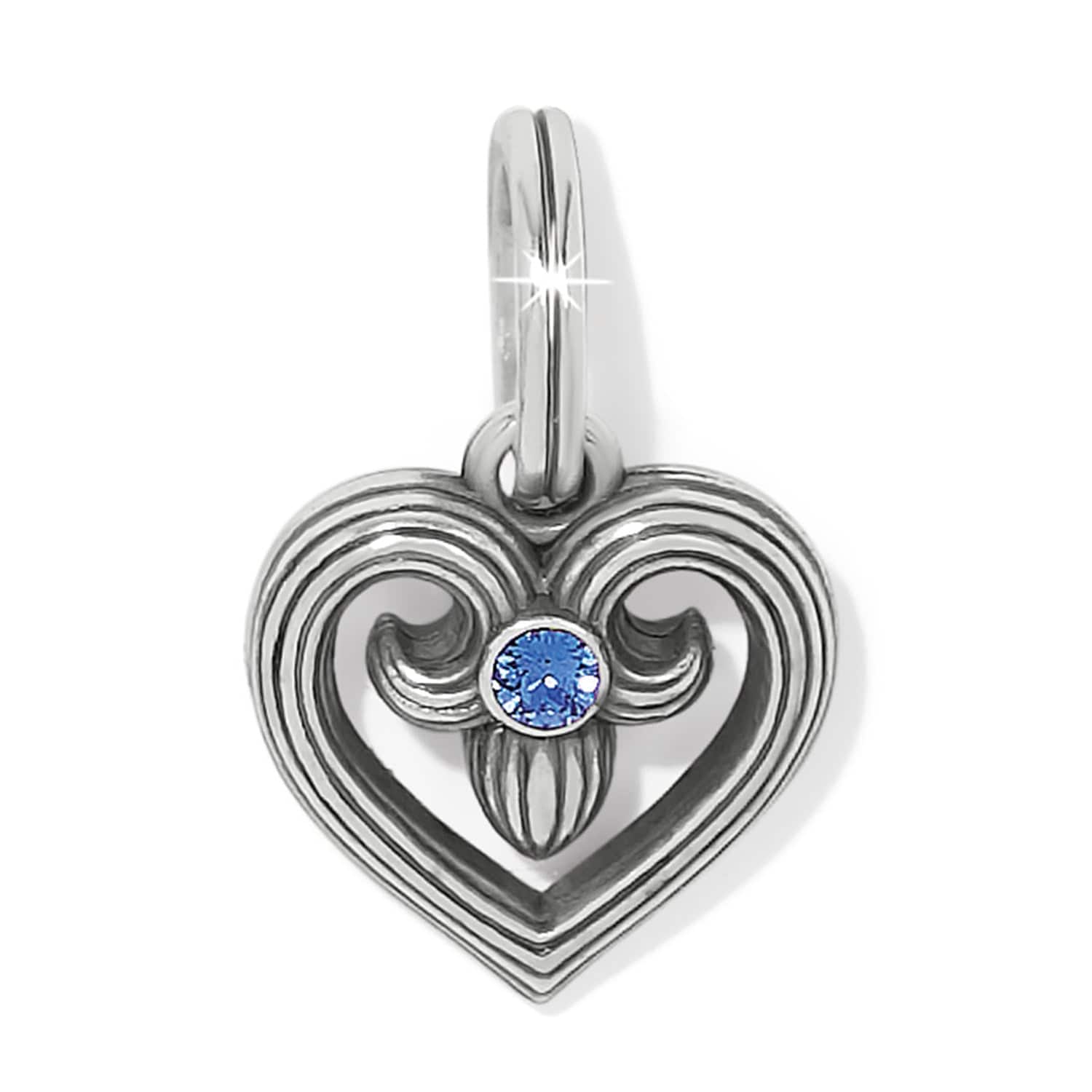 Azure Heart Charm Pendant - One Heart Fine Crystal Jewelry