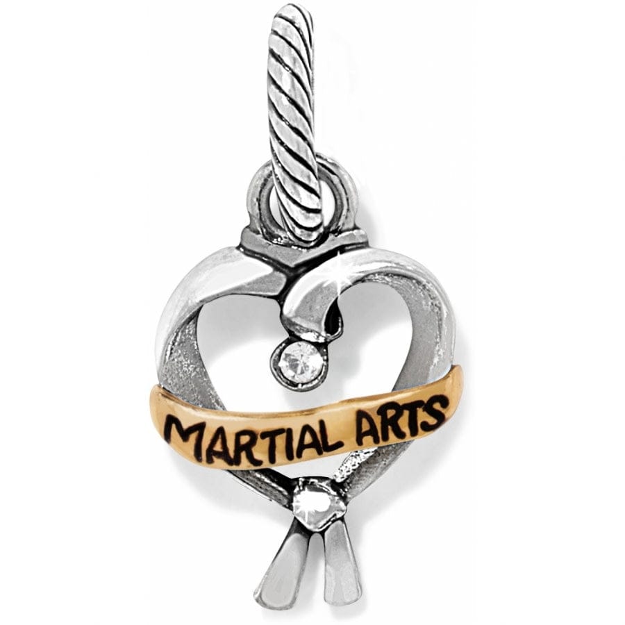 Martial Arts Heart Charm - Black Belt Knot Jewelry