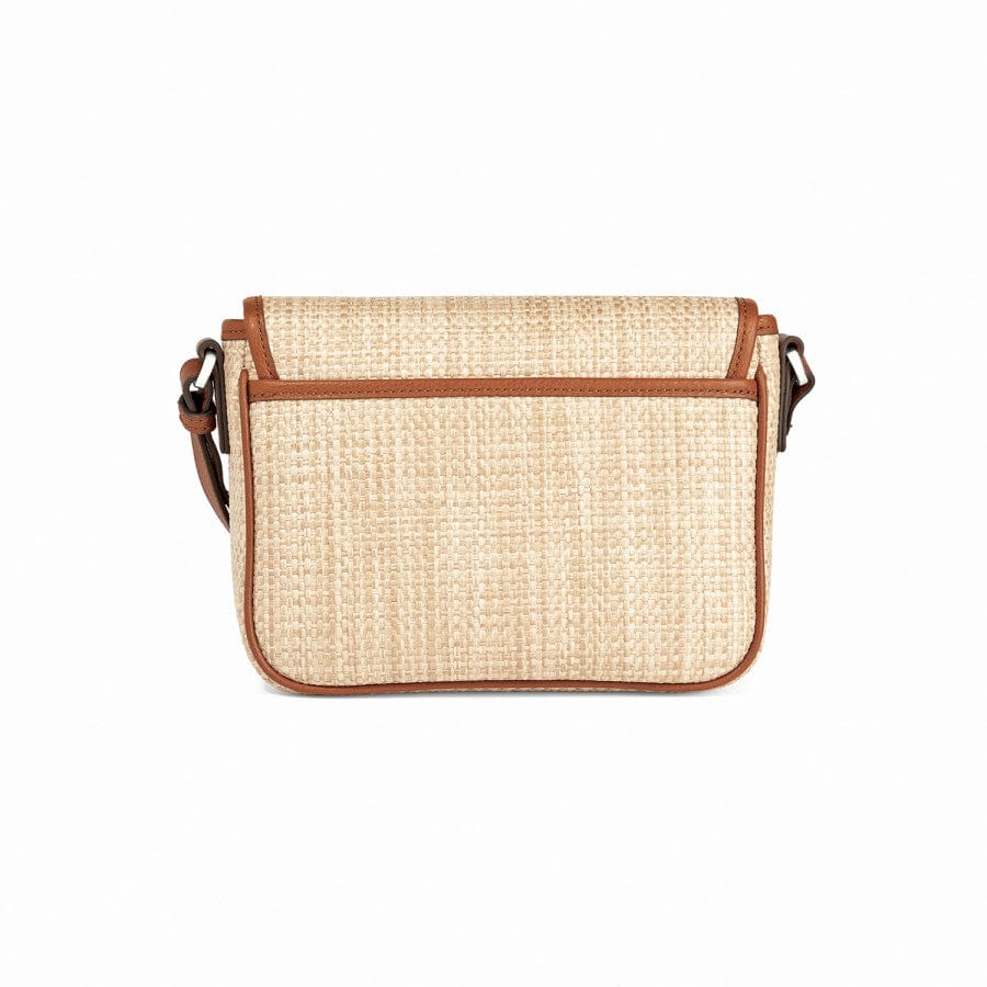 Alani Straw Flap Crossbody Bag with Leather Strap