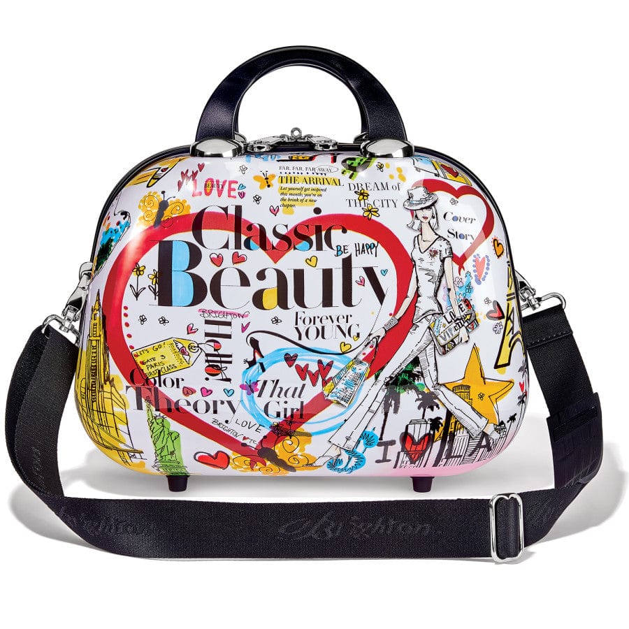 Fashionista Hard-Shell Cosmetic Case with 10 Pockets for Travel