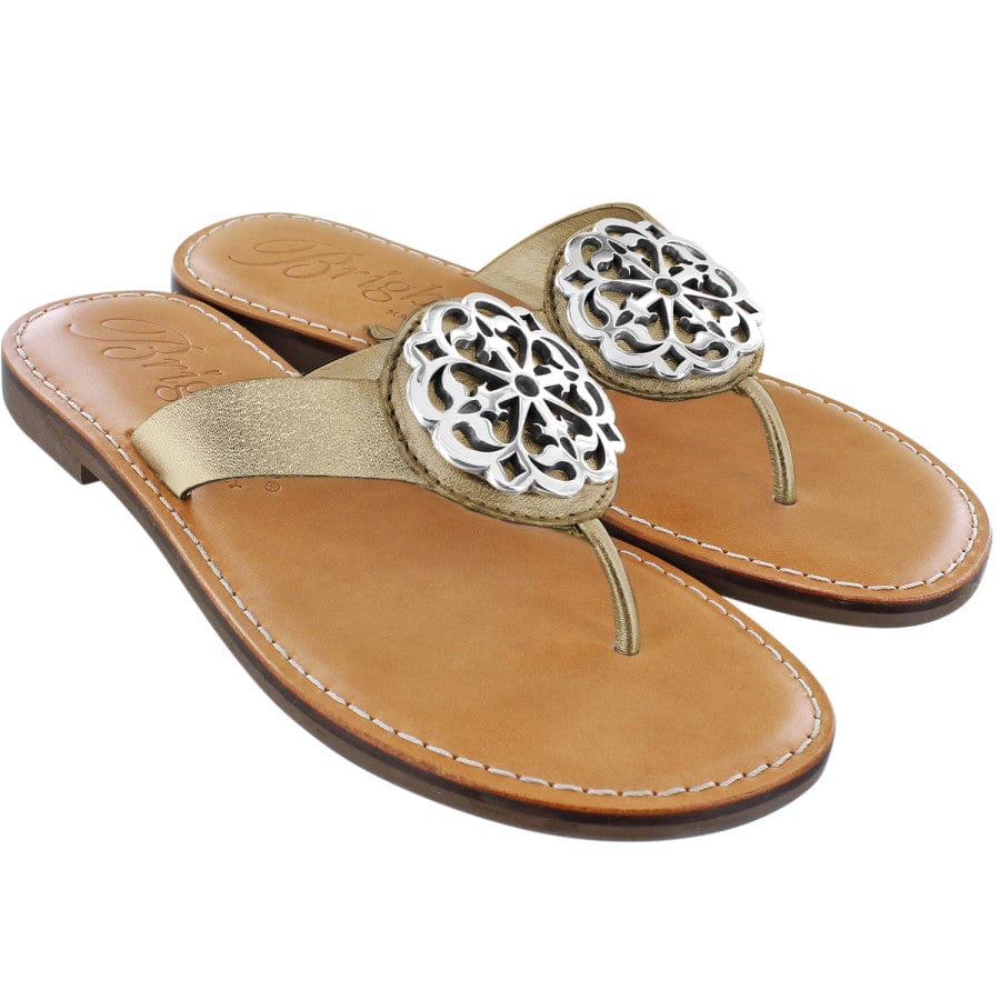 Alice Metallic Thong Sandals with Ferrara Ornamentation
