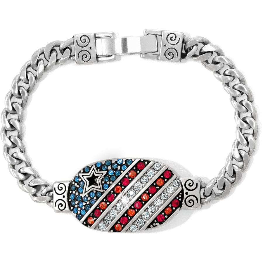 Americana Crystal ID Bracelet with Red White & Blue Sparkle