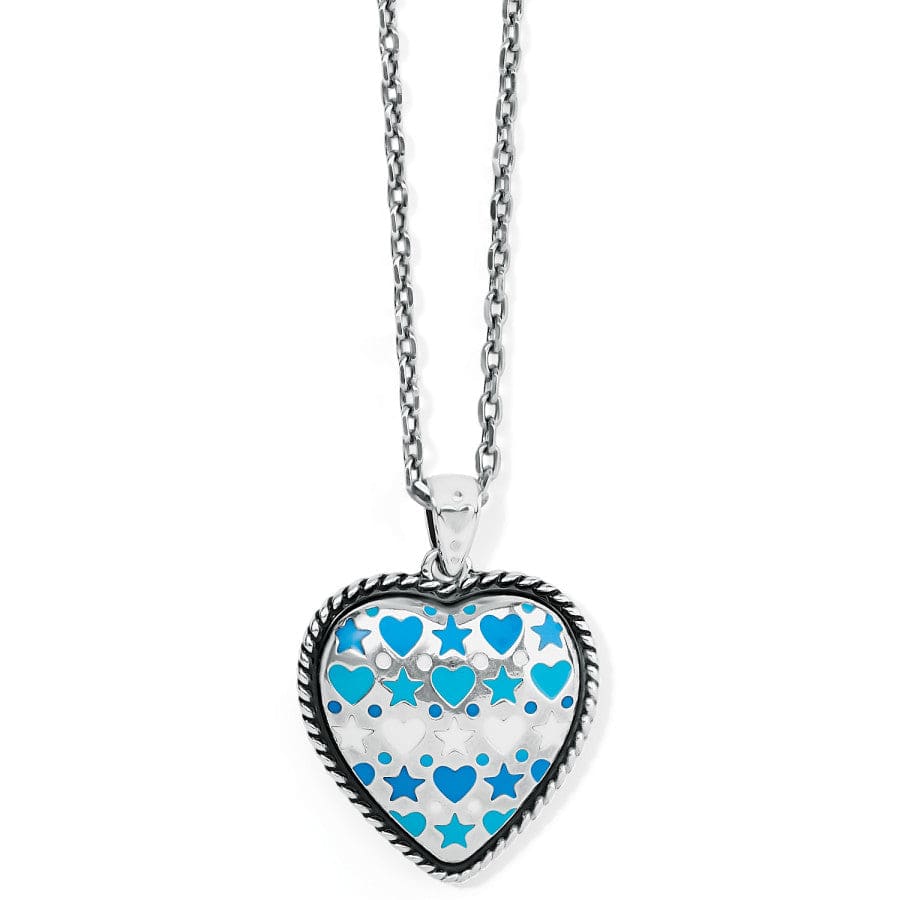 Amore Shades Blue Enamel Heart Necklace – Handcrafted Pendant