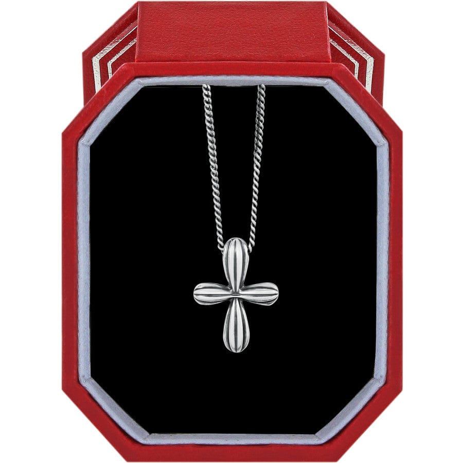 Petite Fluted Cross Necklace - 12th Century Cathedral Inspired Jewelry Gift