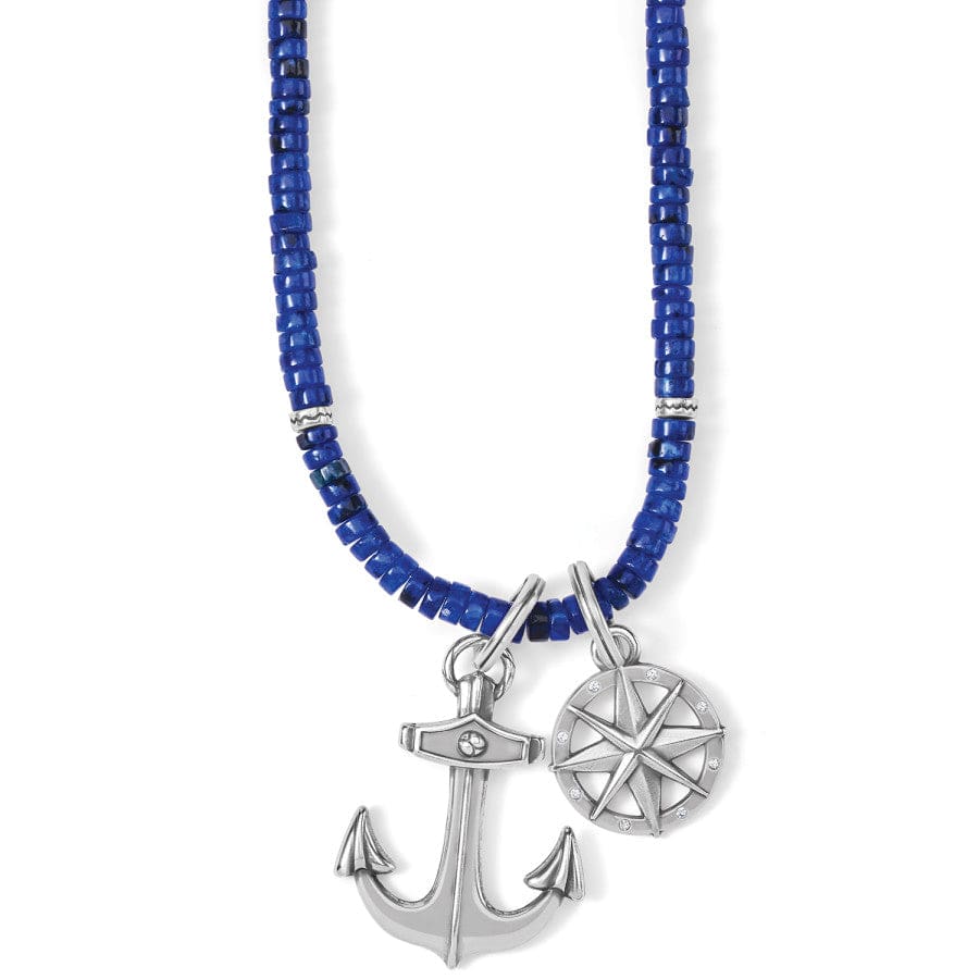 Anchor & Soul Nautical Bead Necklace with Compass Charm