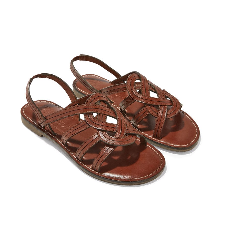 Anya Leather Flat Sandals with Elastic Back – Celtic Knot Design
