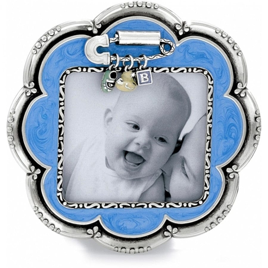 Baby Blue Flower Photo Frame with Enamel Charm - Brighton Collection