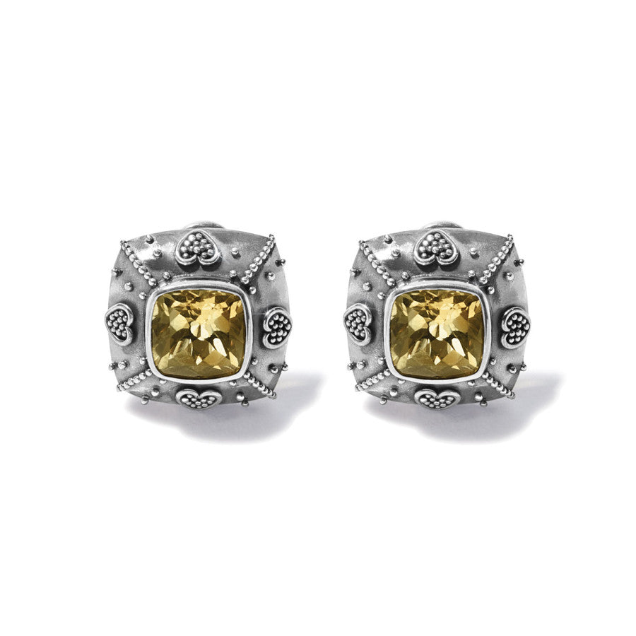 Handcrafted Bali Citrine Stud Earrings – Faceted Gemstone Jewelry