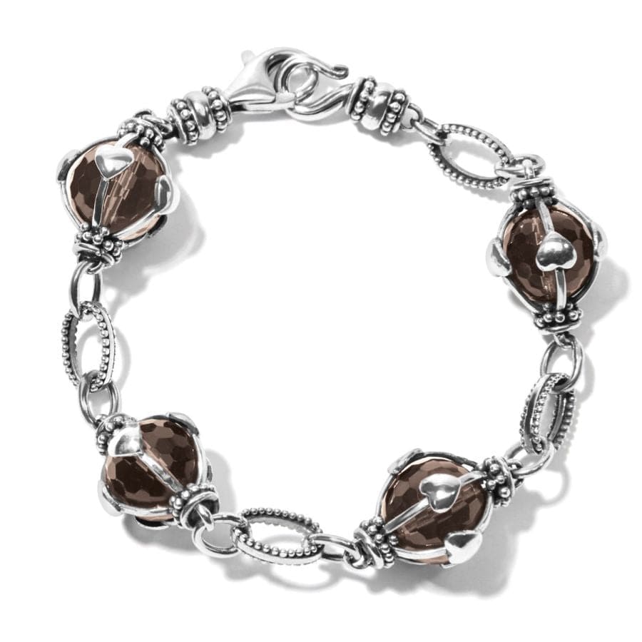 Handcrafted Bali Sterling Silver Bracelet with Smoky Quartz