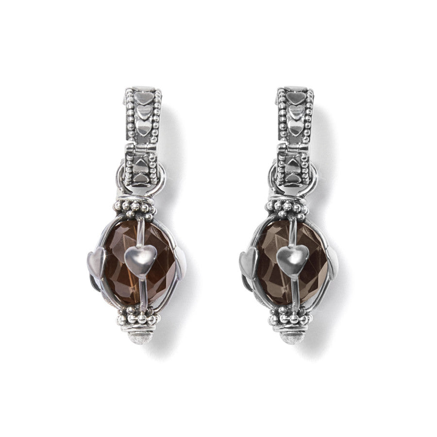 Bali Handcrafted Sterling Silver Drop Earrings with Crystals