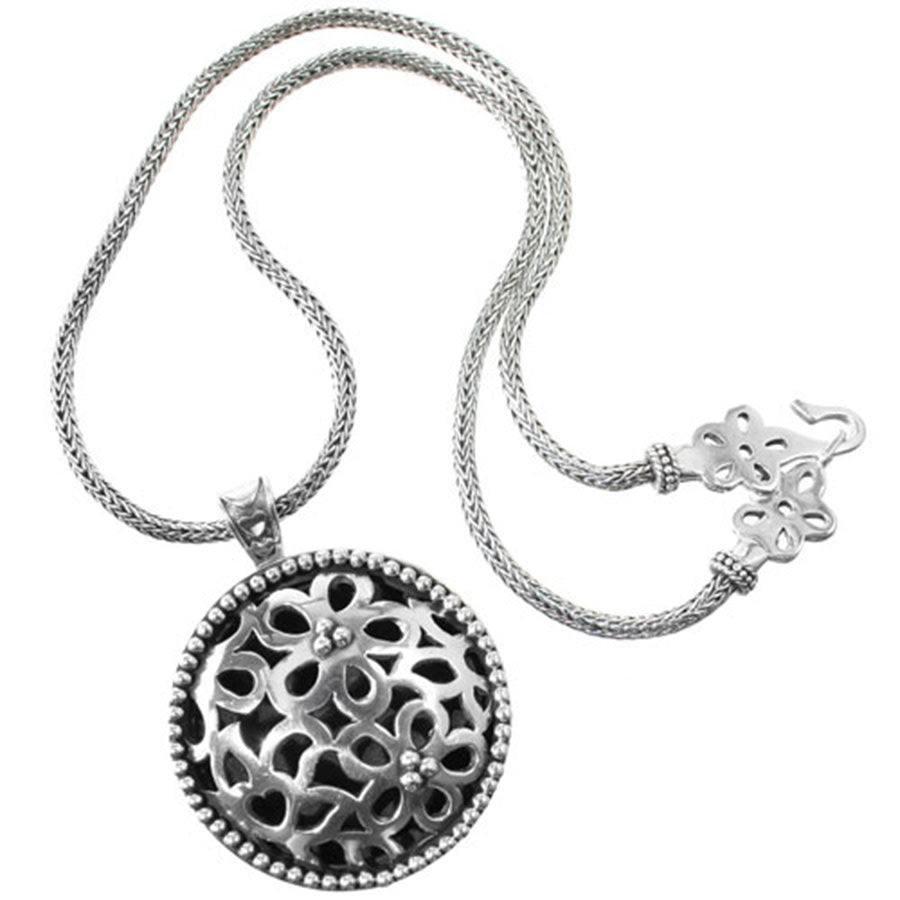 Handcrafted Bali Sterling Silver Daisy Pendant Necklace