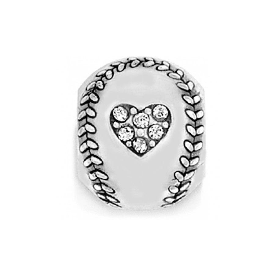 Baseball Bead Charm with Heart for Sports Lovers