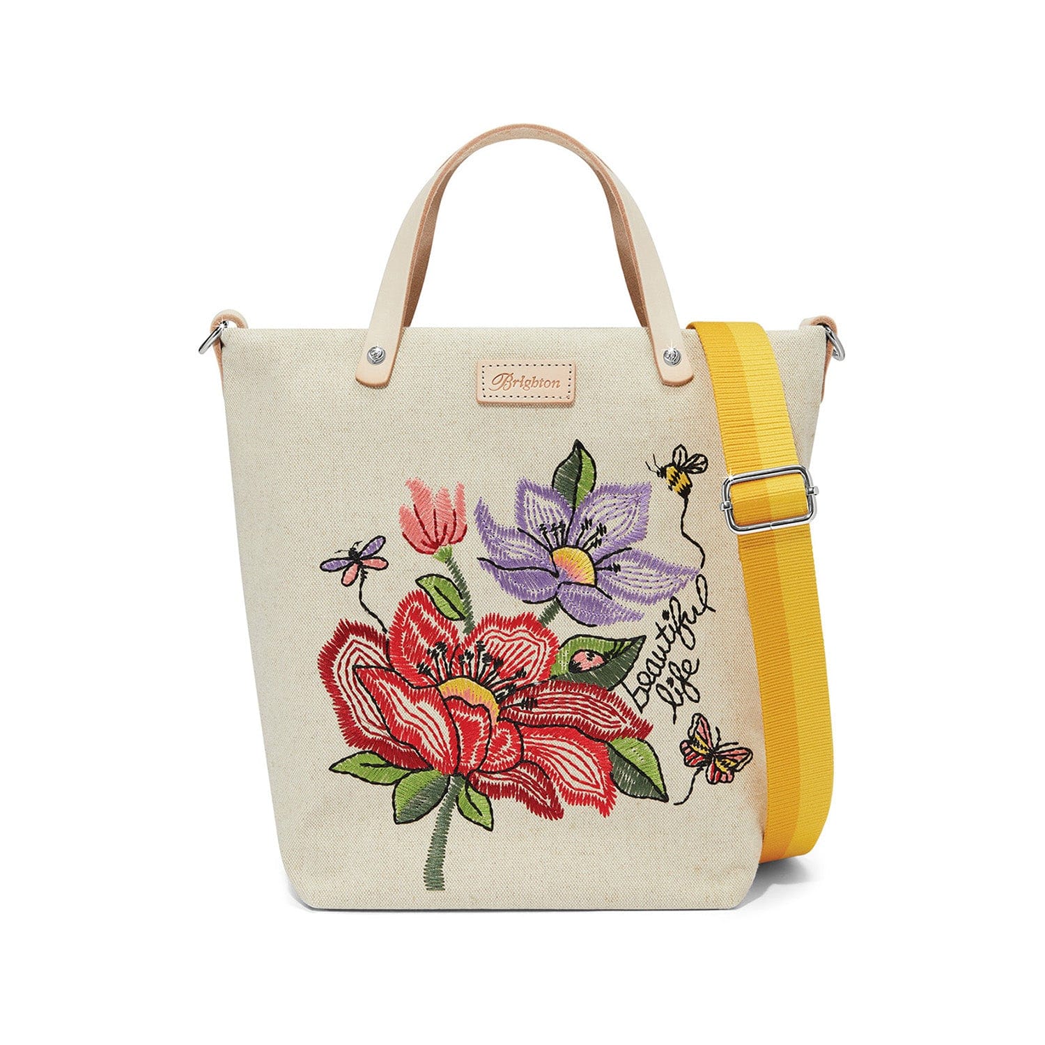 Handcrafted Embroidered Messenger Bag with Poppy Flowers - Catherine Hong