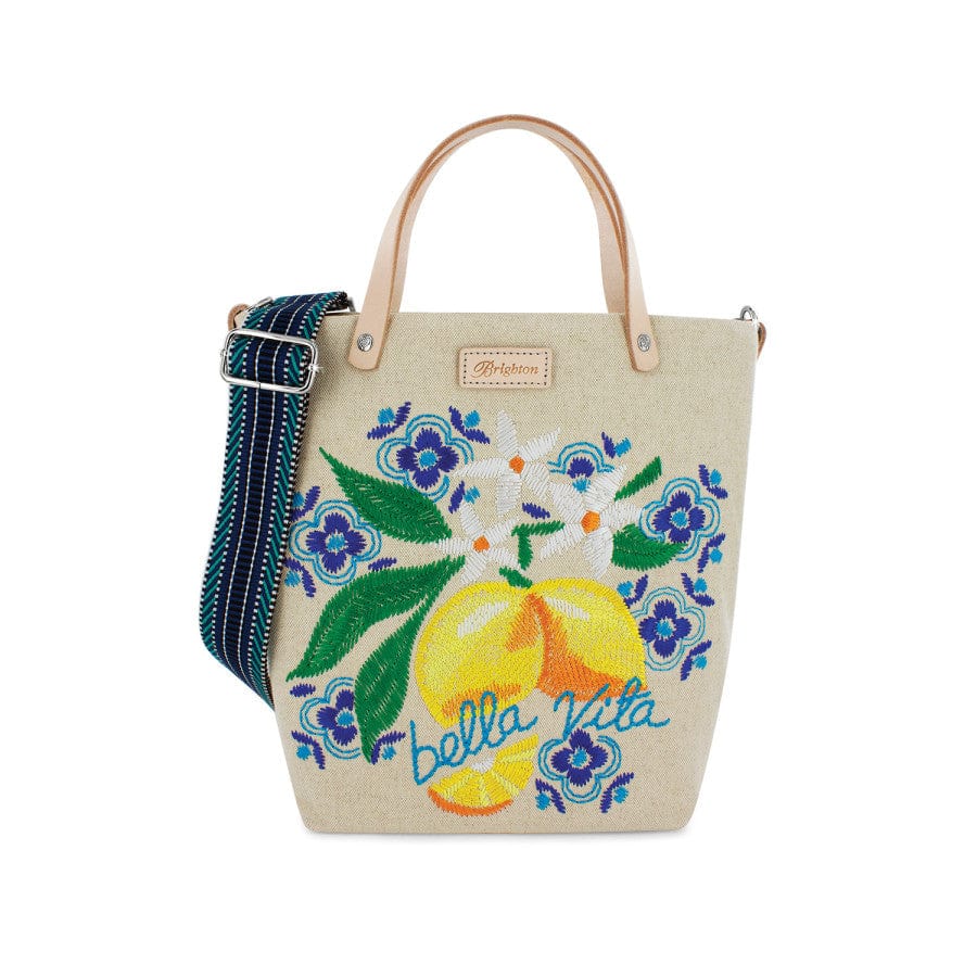 Bella Vita Handcrafted Embroidered Messenger Bag with Leather Handles