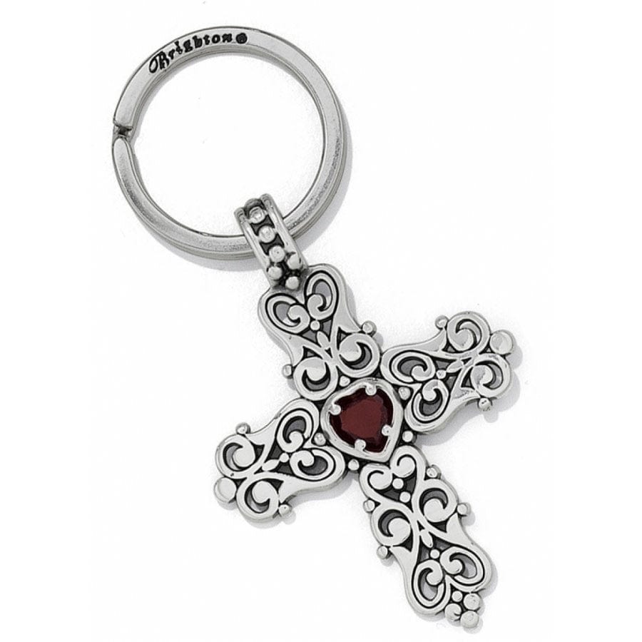 Burgundy Heart Glass Key Fob - Endless Love Design