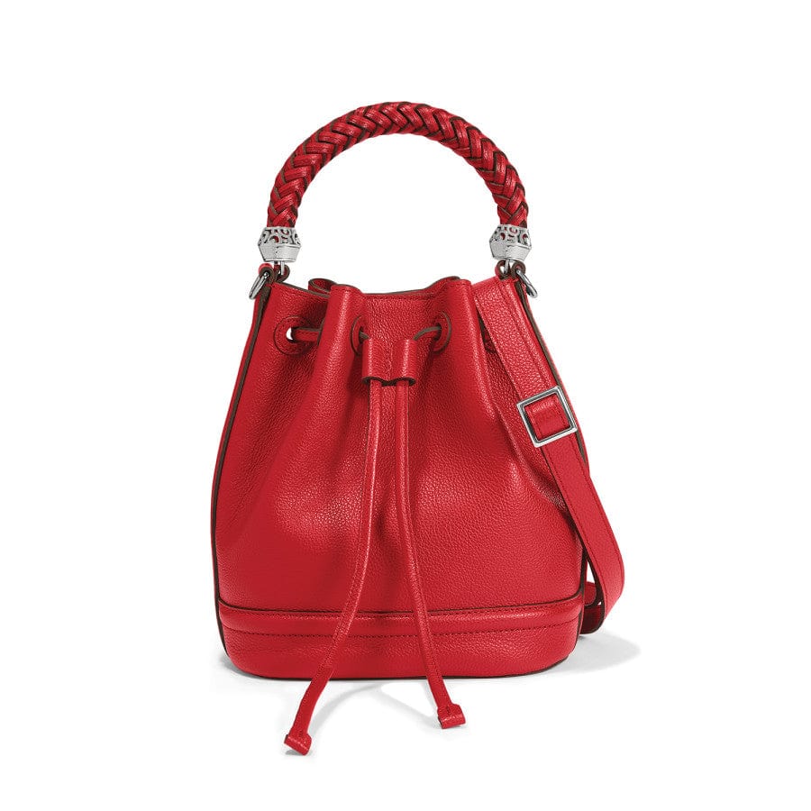Bellita Woven Leather Bucket Bag - Adjustable Crossbody Strap