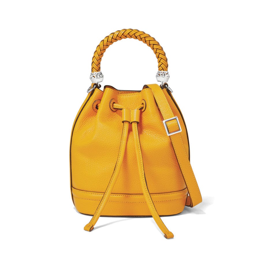 Bellita Woven Leather Bucket Bag - Adjustable Crossbody Strap