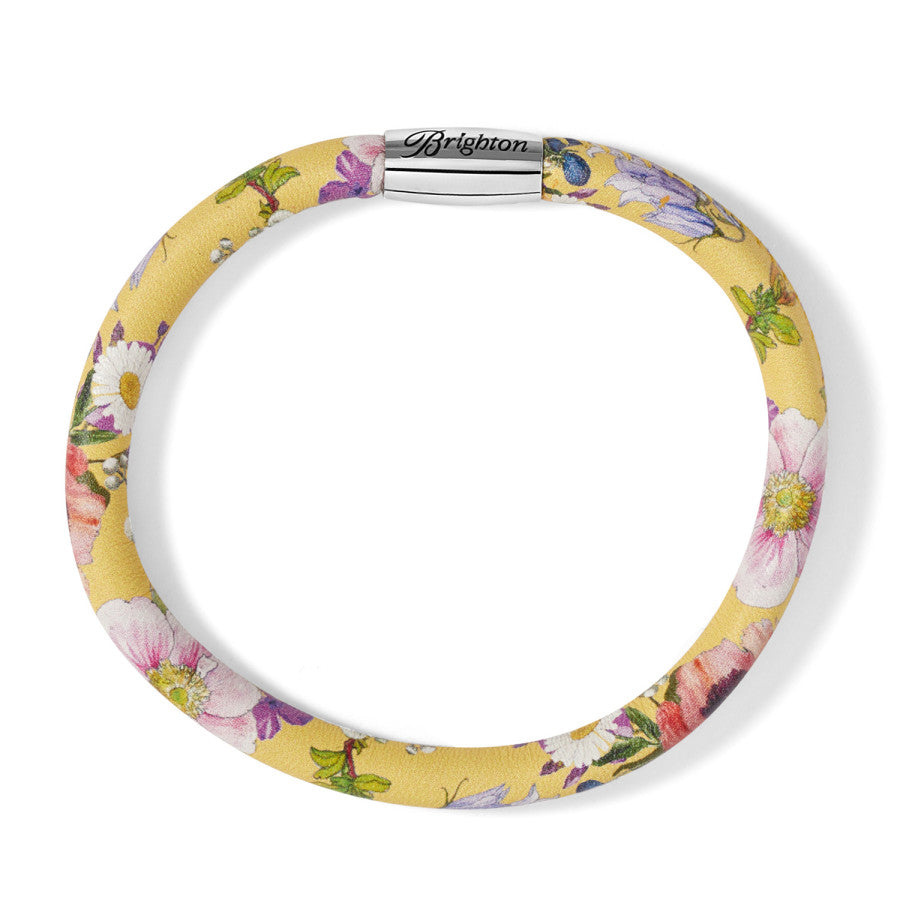 Blossom Hill Hand-Painted Floral Leather Bracelet - Yellow Sunflower & Daisy Design