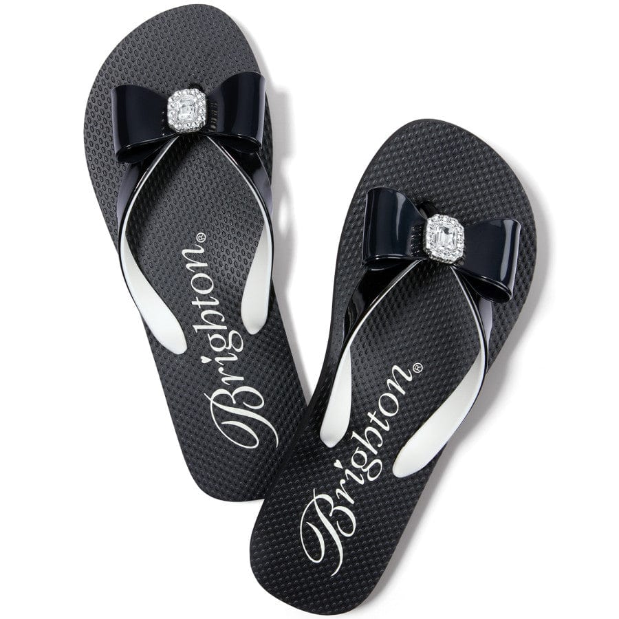 Bopeep Crystal Bow Flip Flops with Matching Pouch