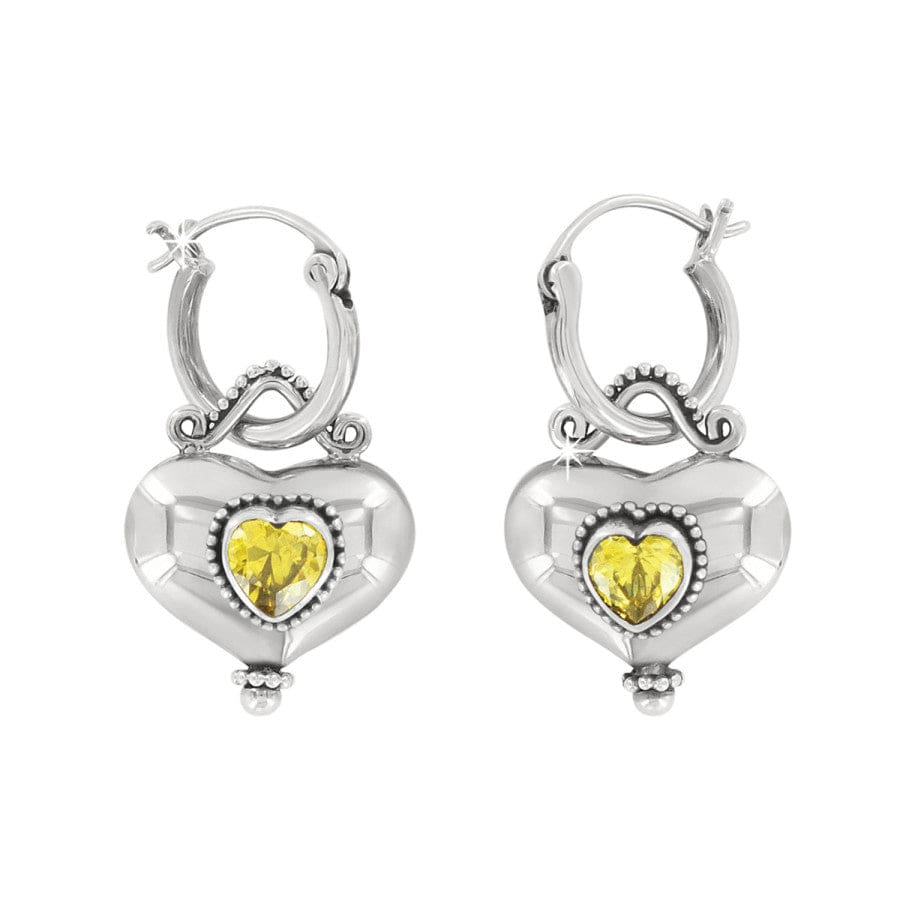 Handcrafted Sterling Silver Buddha Heart Reversible Earrings with Crystals