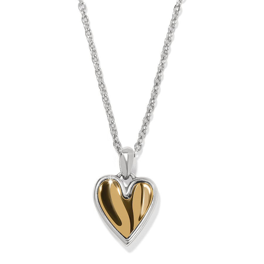 Handcrafted Cascade Heart Petite Necklace - Silver & Gold Reversible