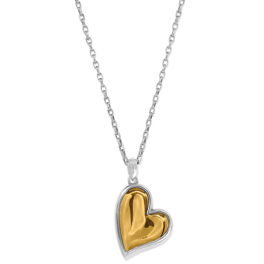 Reversible Cascade Heart Necklace in Silver & Gold