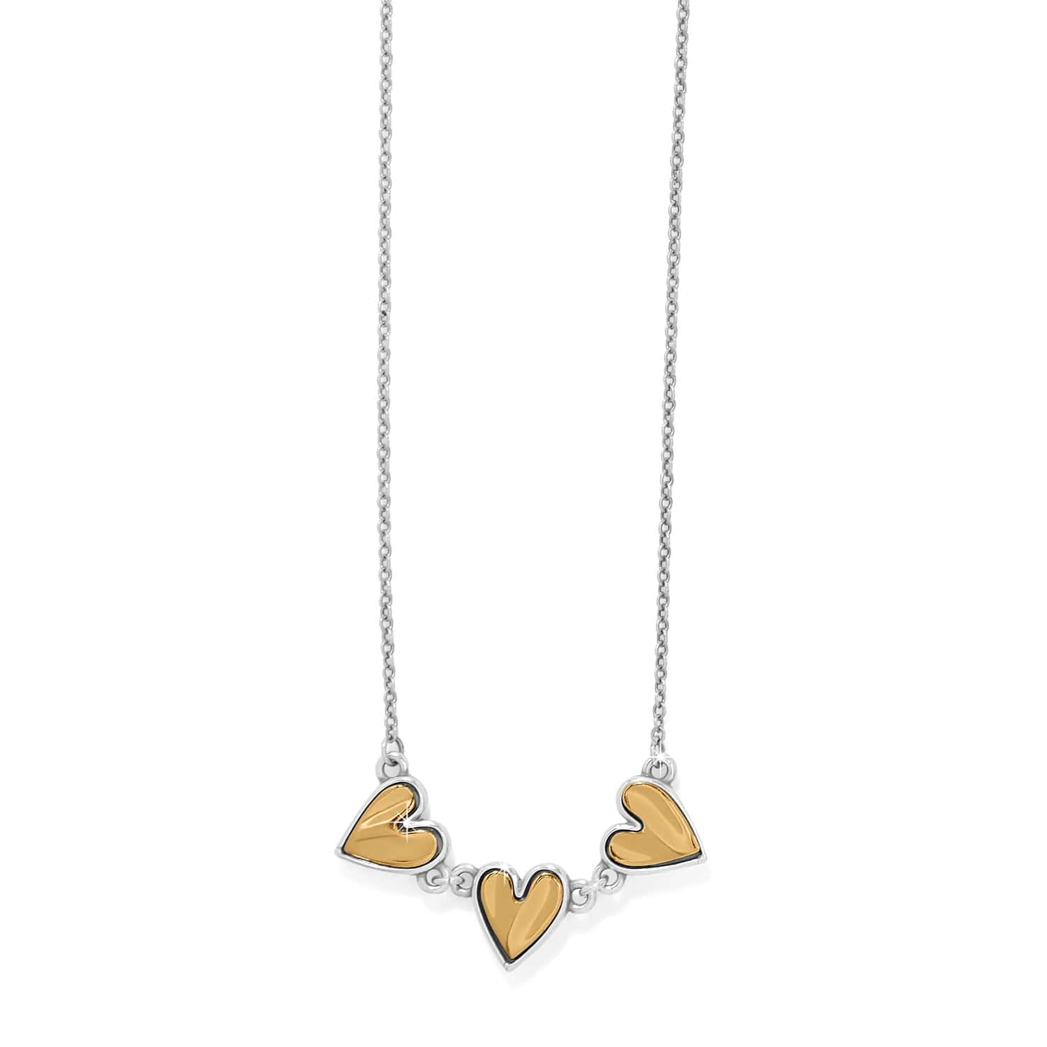 Delicate Heart Trio Necklace - Artistic Modern Jewelry