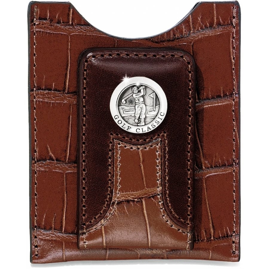 Magnetic Leather Golf Croco Money Clip Wallet