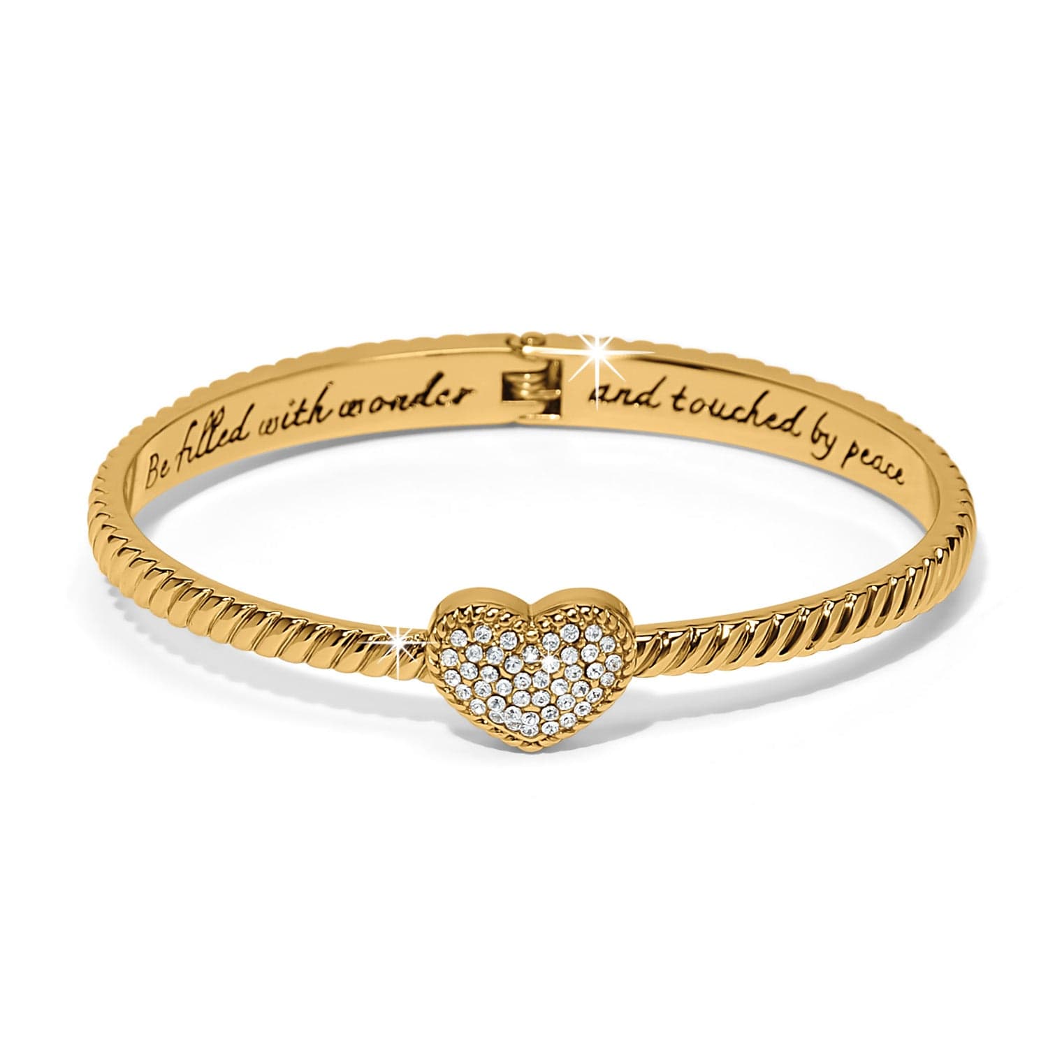 Celestia Heart Hinged Bangle with Crystals – Constellation Inspired Bracelet