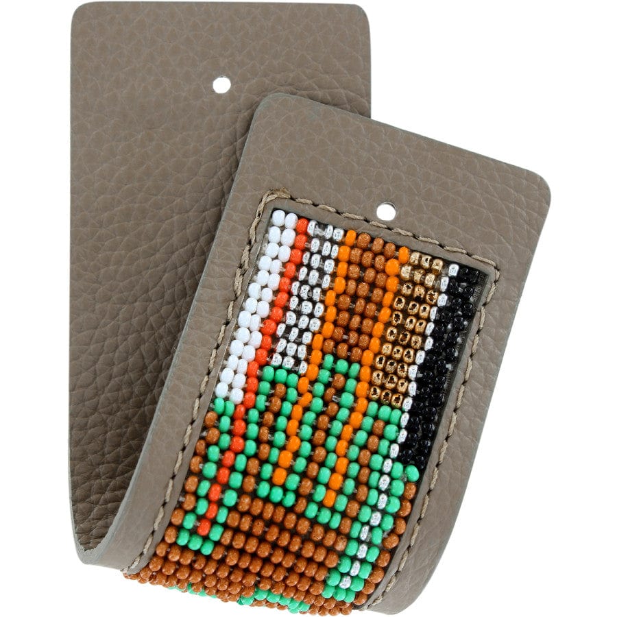 Christo New Mexico Leather Cuff with Colorful Beaded Strap