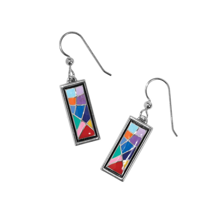 Handcrafted Color Block French Wire Earrings – Abstract Heart Design