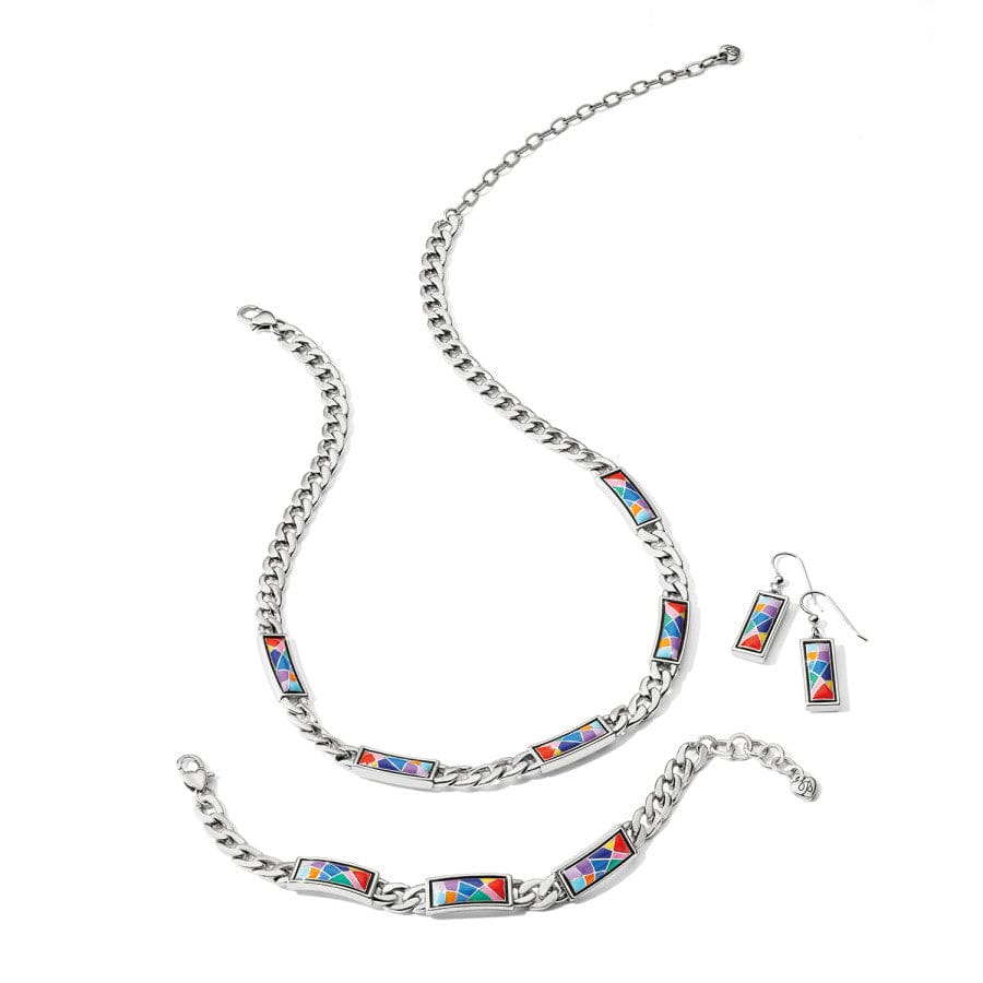 Handcrafted Color Block French Wire Earrings – Abstract Heart Design