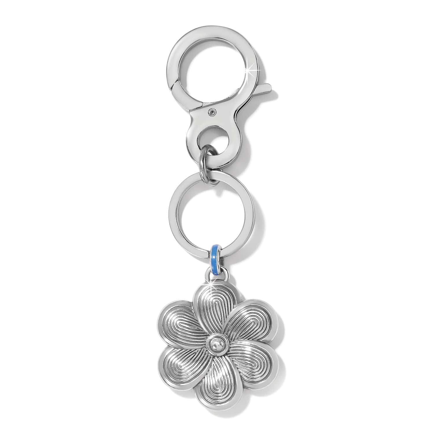 Hand-Enameled Flower Key Fob - Colormix Art-Inspired Design