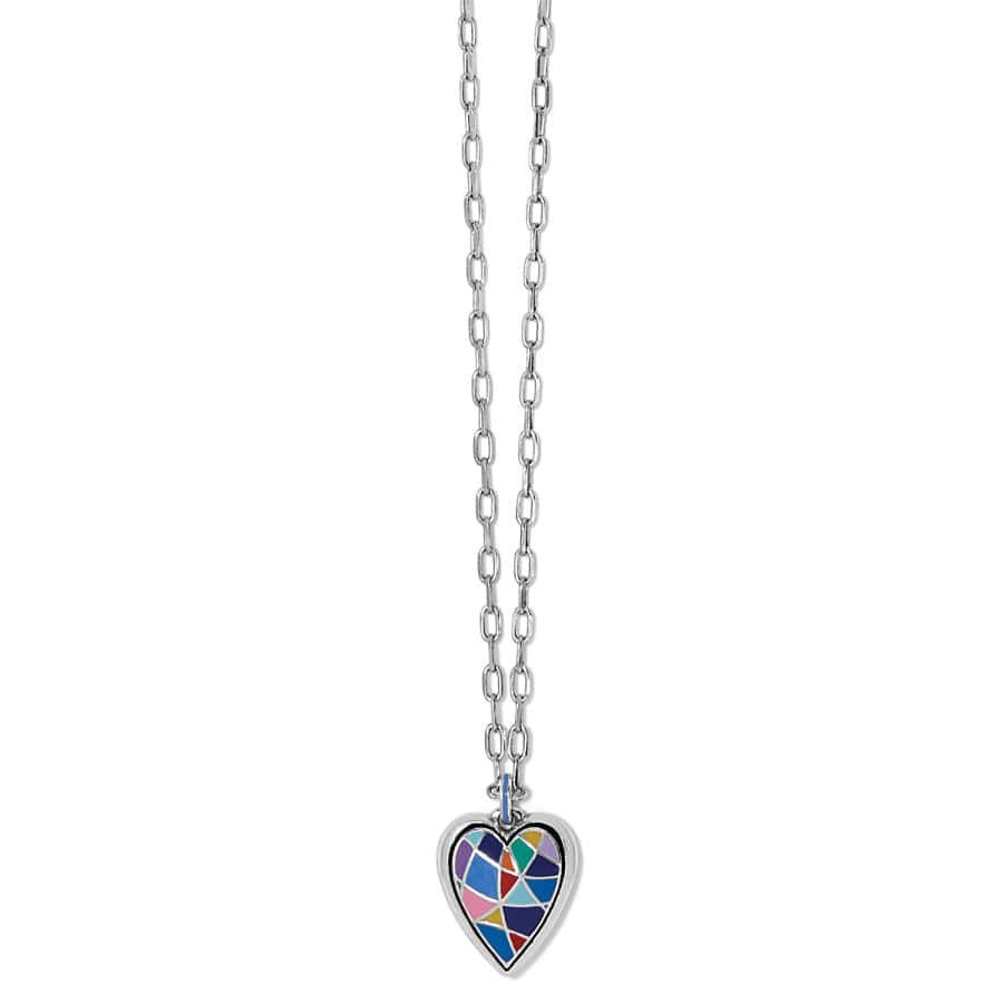 Handcrafted Colorful Heart Pendant Necklace - Paul Klee Inspired
