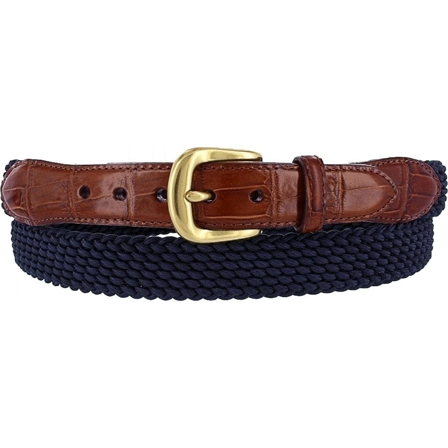 Navy Crocodile Print Elastic Belt for Men | Adjustable Taper Strap