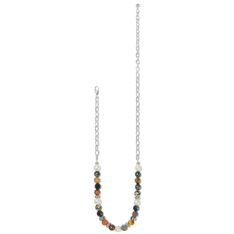 Desert Sky Pearl & Stone Necklace – Handcrafted Earthtone Jewelry