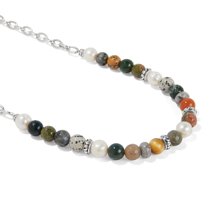 Desert Sky Pearl & Stone Necklace – Handcrafted Earthtone Jewelry