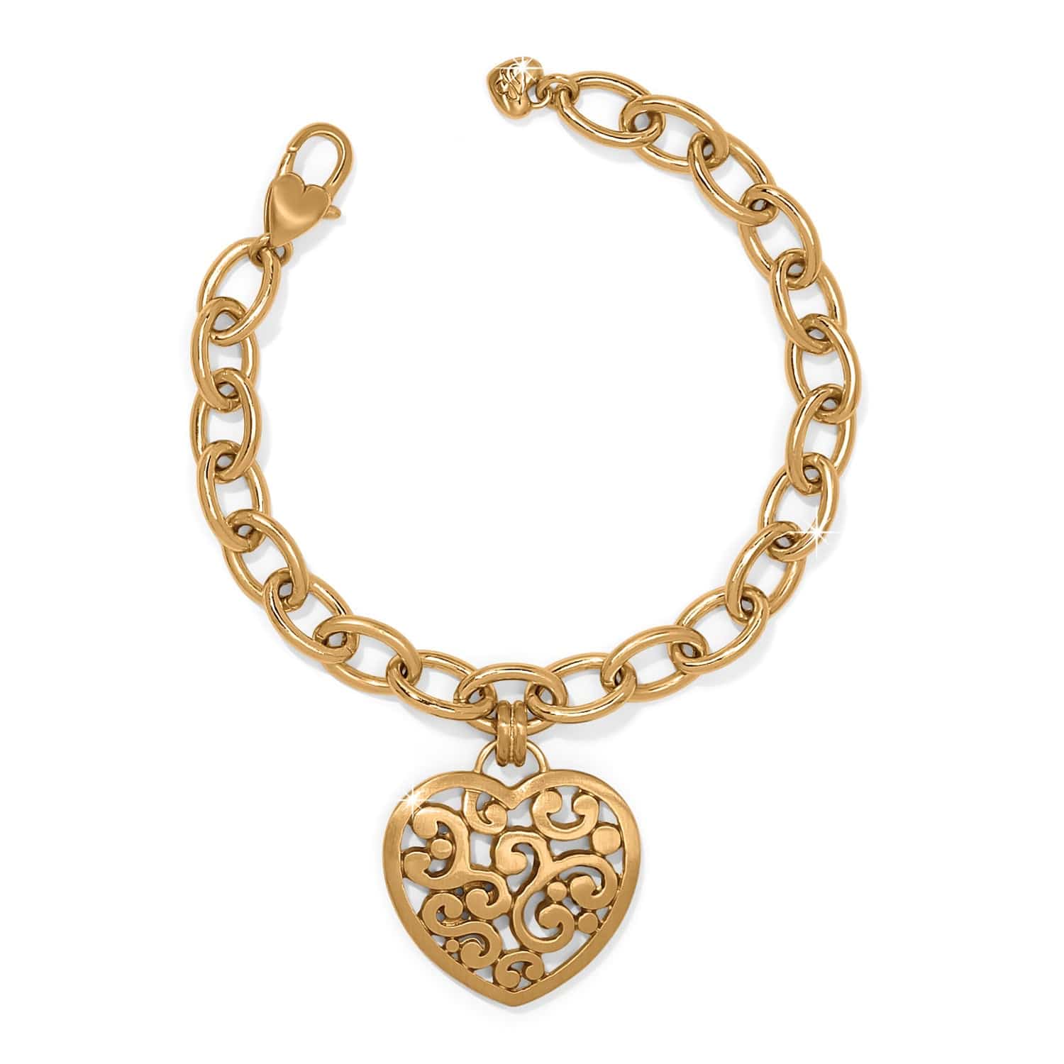 Vintage Gold Heart Medallion Bracelet - Taxco Inspired Jewelry