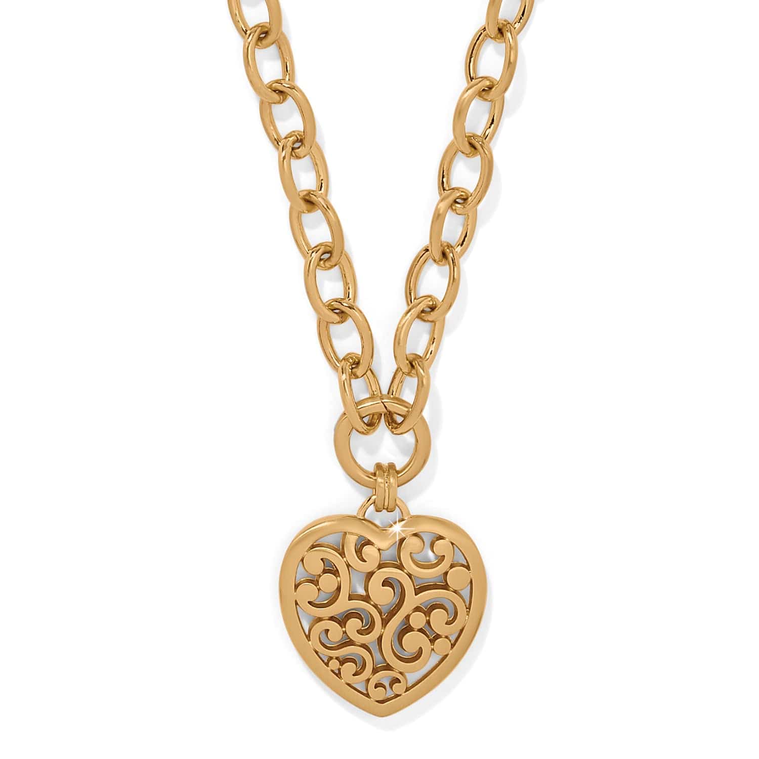 Vintage Heart Medallion Necklace - Adjustable Silver Jewelry