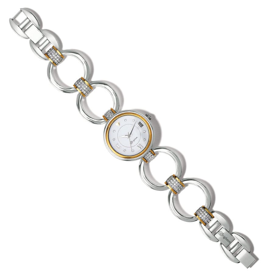 Crystal Cove Two-Tone Roman Numeral Watch with Crystals