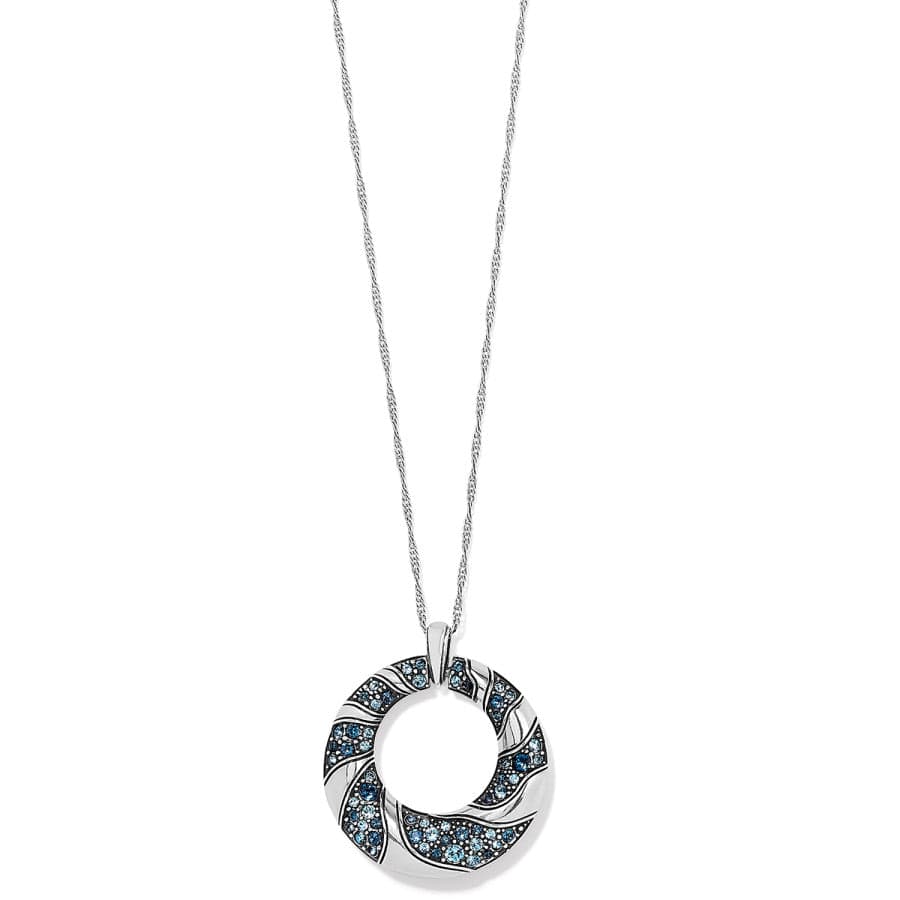 Blue Crystal Ring Necklace – Elegant Passage Pendant Jewelry
