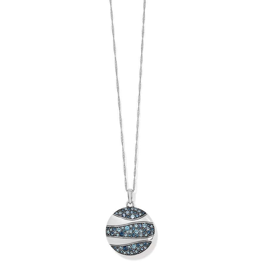 Blue Crystal Pendant Necklace - Round Passage Jewelry