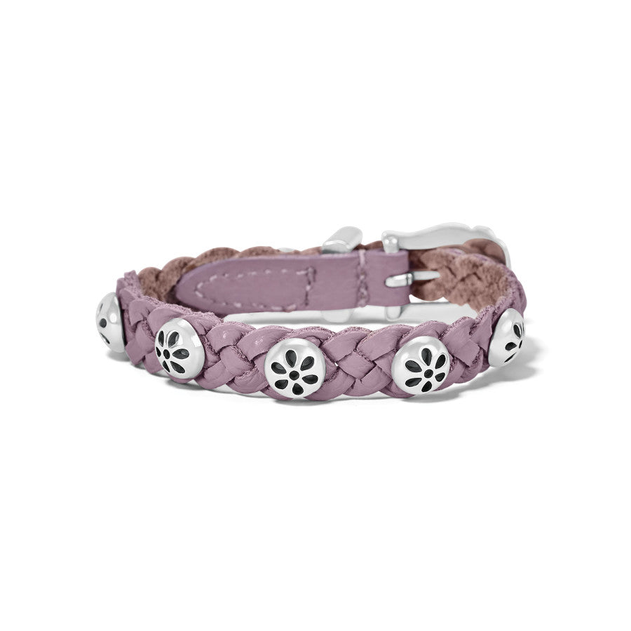 Daisy Stud Leather Bandit Bracelet – Stackable Flower Jewelry
