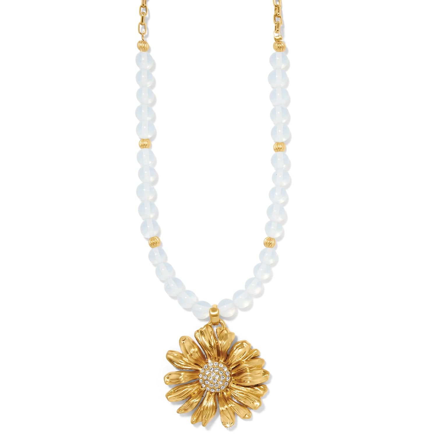 Daisy Dee Iridescent Beaded Necklace – Handcrafted Floral Jewelry