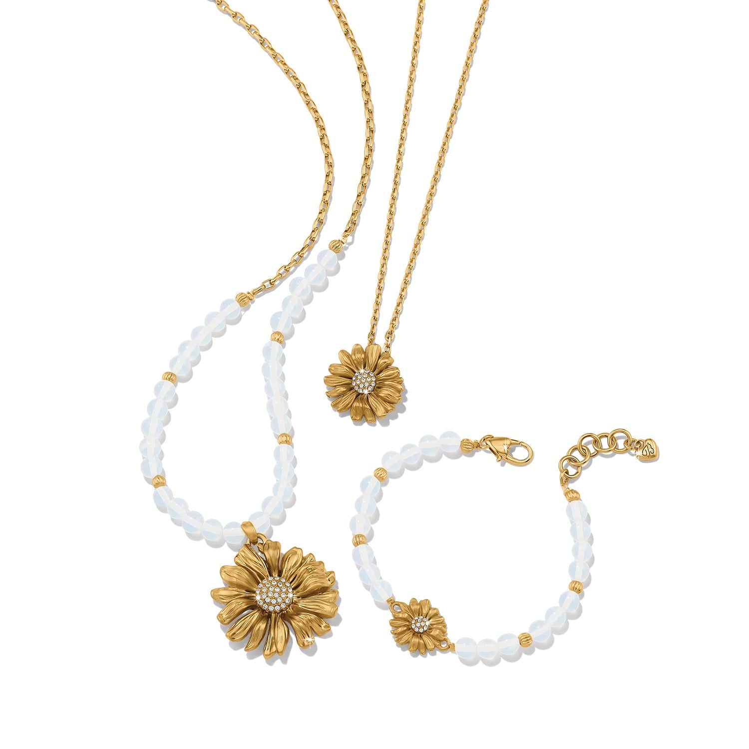 Daisy Dee Iridescent Beaded Necklace – Handcrafted Floral Jewelry