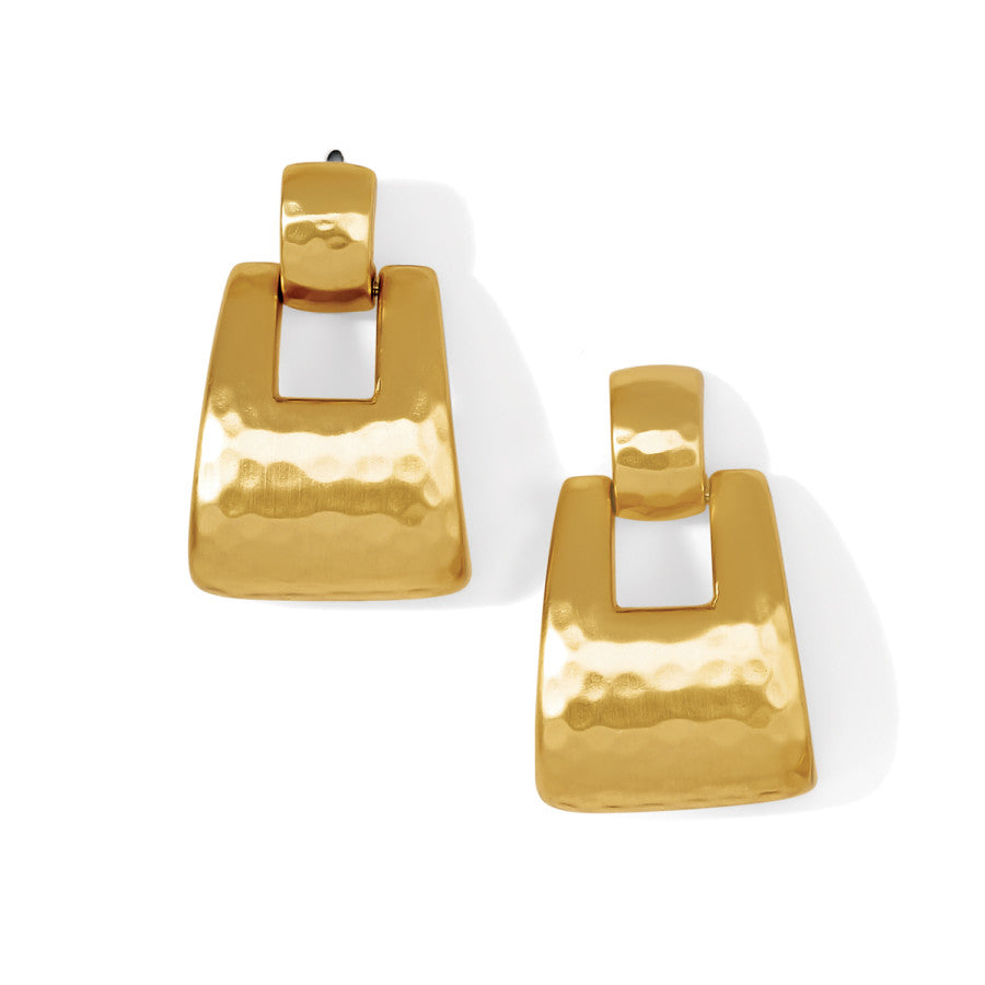 Dauphin Gold Hammered Post Earrings for Women