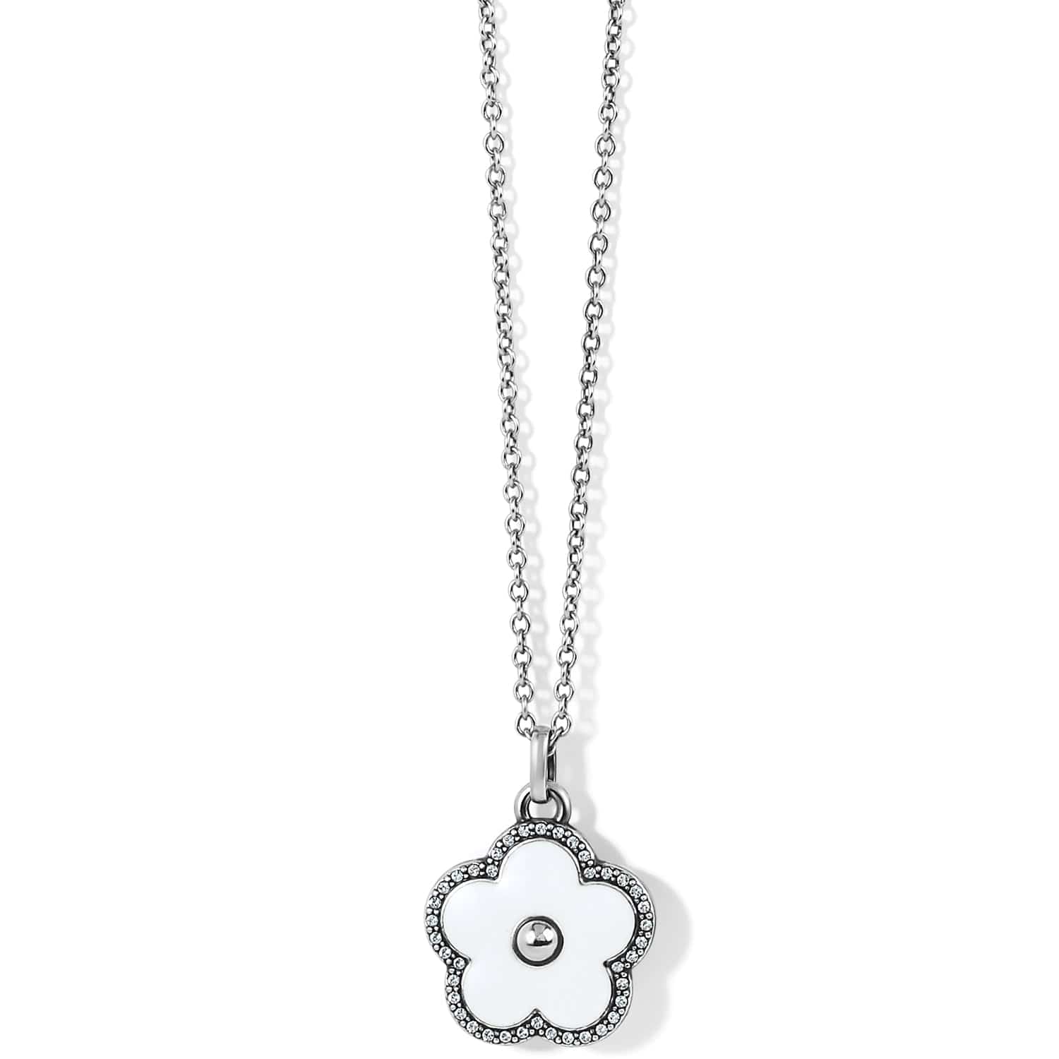 White Crystal Flower Necklace for Women – Dazzling Love Jewelry