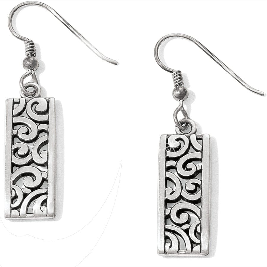 French Wire Earrings with Deco Lace Scroll Design