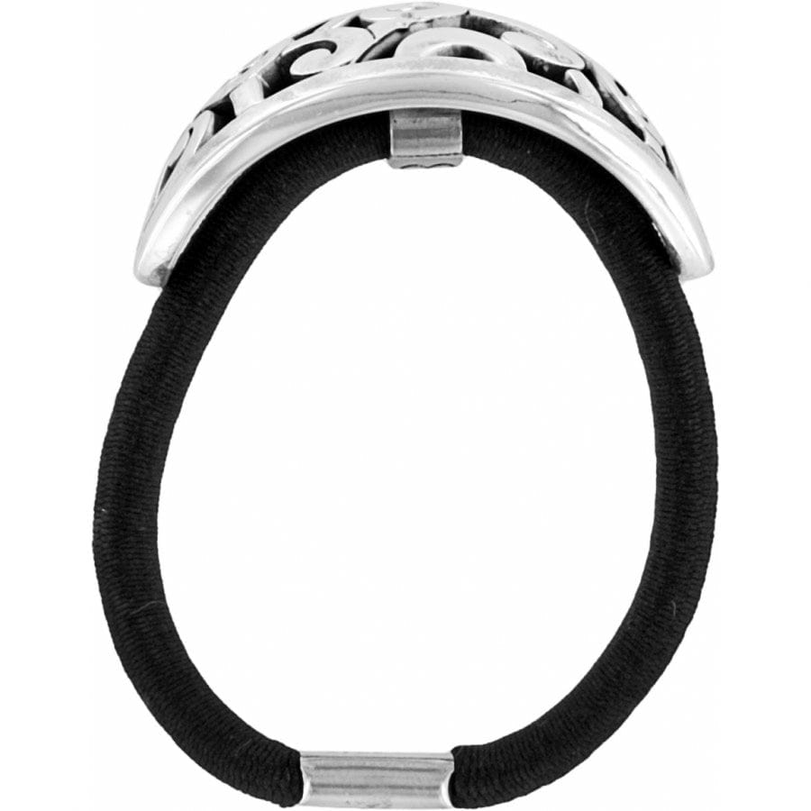 Silver Lace Ponytail Holder with Decorative Scroll Design