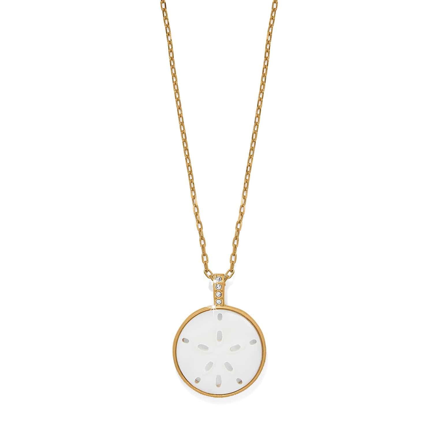 Gold Sand Dollar Pendant Necklace - Handcrafted Petite Jewelry
